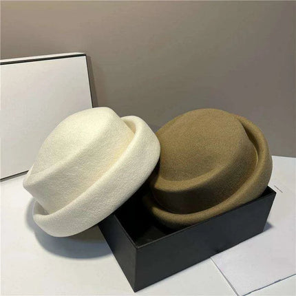 Chic French-Inspired Vintage Wool Fedora Hat for Women - Stylish Designer Bucket Hat - Très Elite