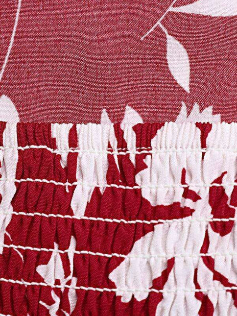 Chic French Vintage Print Sweetheart Neckline Women's Woven Dress