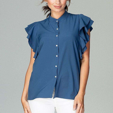 Chic Frill-Trim Blouse for Professional Women - Très Elite