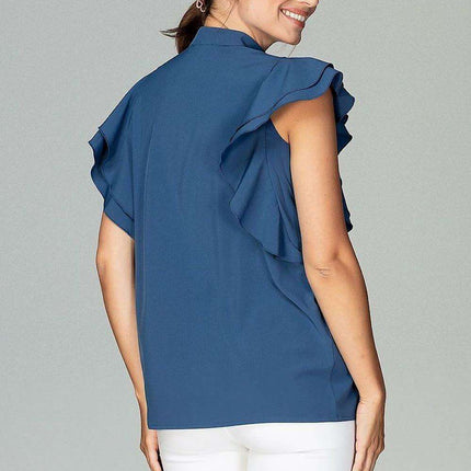 Chic Frill-Trim Blouse for Professional Women - Très Elite