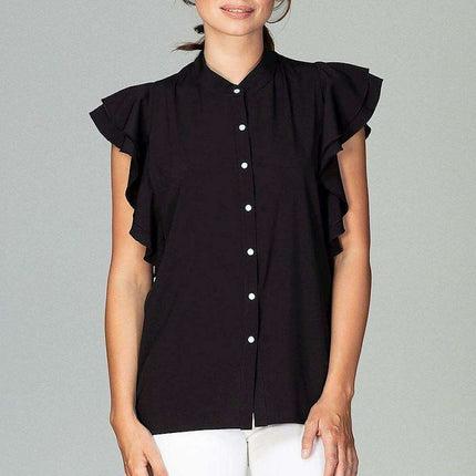 Chic Frill-Trim Blouse for Professional Women - Très Elite