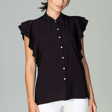 Chic Frill-Trim Blouse for Professional Women - Très Elite