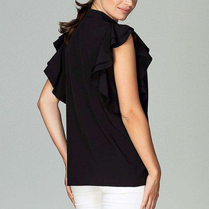 Chic Frill-Trim Blouse for Professional Women - Très Elite