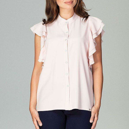 Chic Frill-Trim Blouse for Professional Women - Très Elite