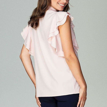 Chic Frill-Trim Blouse for Professional Women - Très Elite