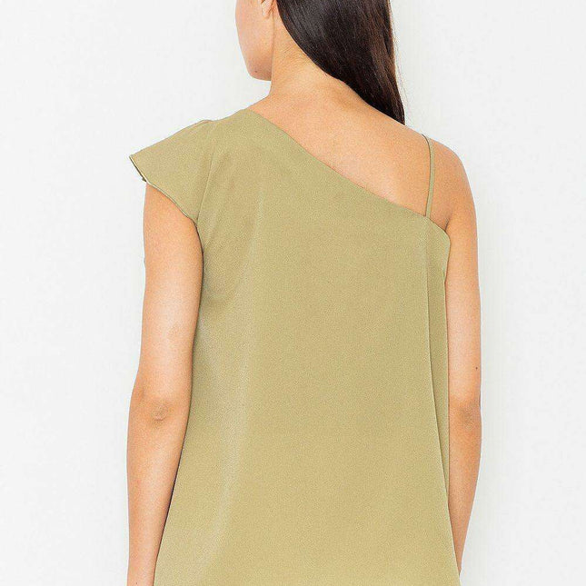 Chic Frill-Trim Crop Blouse by Figl