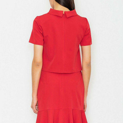 Chic Frill-Trimmed Straight Skirt - Elegant and Versatile