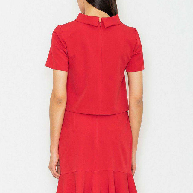 Chic Frill-Trimmed Straight Skirt - Elegant and Versatile