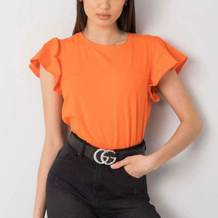 Chic Frilled Cotton Short-Sleeve Blouse - Très Elite