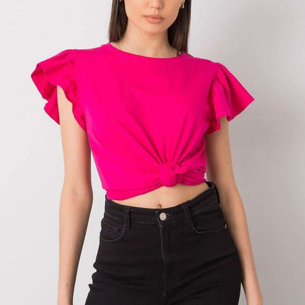 Chic Frilled Cotton Short-Sleeve Blouse - Très Elite