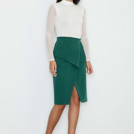 Chic Front Flap Cotton A-Line Skirt - Très Elite