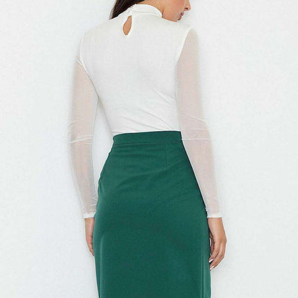 Chic Front Flap Cotton A-Line Skirt - Très Elite