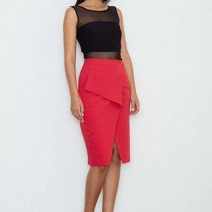 Chic Front Flap Cotton A-Line Skirt - Très Elite