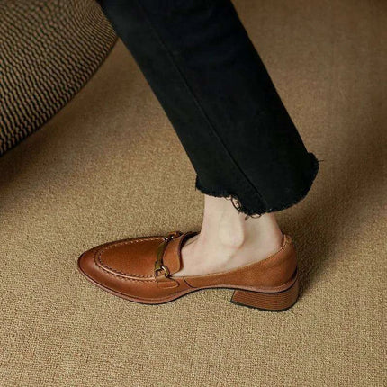 Chic Genuine Leather High Heel Pumps for Women - Elegant Office and Formal Shoes - Très Elite