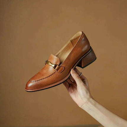 Chic Genuine Leather High Heel Pumps for Women - Elegant Office and Formal Shoes - Très Elite