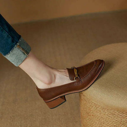 Chic Genuine Leather High Heel Pumps for Women - Elegant Office and Formal Shoes - Très Elite
