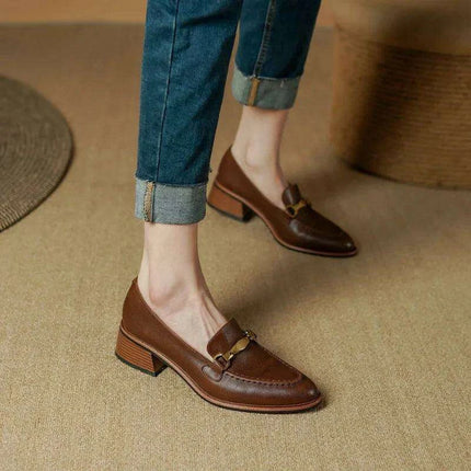 Chic Genuine Leather High Heel Pumps for Women - Elegant Office and Formal Shoes - Très Elite