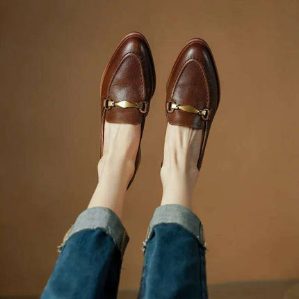 Chic Genuine Leather High Heel Pumps for Women - Elegant Office and Formal Shoes - Très Elite