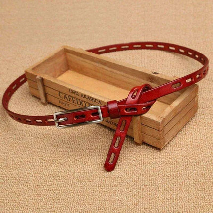 Chic Genuine Leather Knot Belt with Stylish Pin Buckle - Essential Accessory for Women - Très Elite