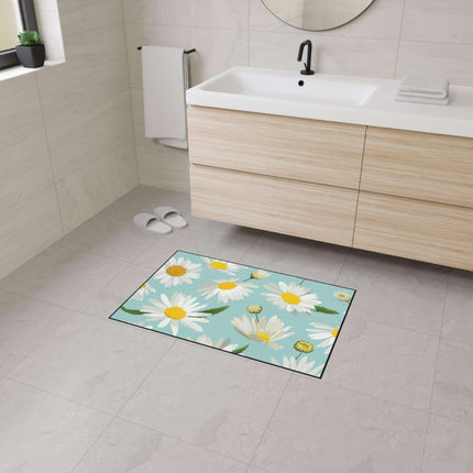 Chic Geometric Chamomile Area Rug with Elegant Black Edging and Anti-Slip Base - Très Elite