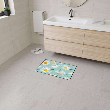 Chic Geometric Chamomile Area Rug with Elegant Black Edging and Anti-Slip Base - Très Elite