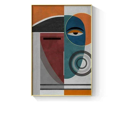 Chic Geometric Faces Canvas Artwork - Modern Wall Decor for Stylish Homes..