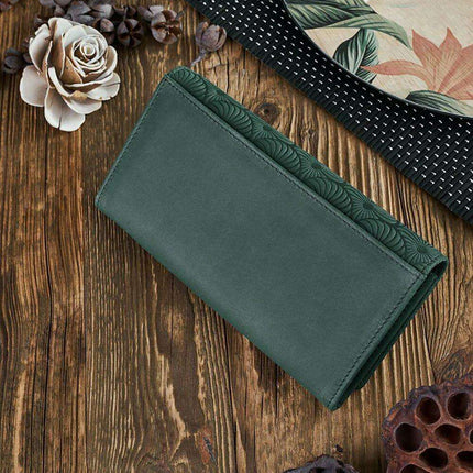 Chic Geometric Pattern RFID-Safe Leather Wallet for Women - Très Elite