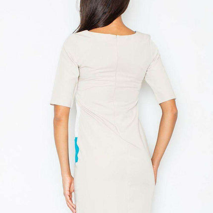 Chic Geometric Print Day Dress - Elevate Your Contemporary Wardrobe - Très Elite