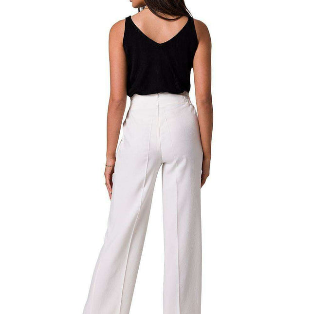 Chic Gold-Accented Lightweight Trousers for Effortless Style