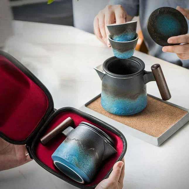 Chic Gradient Travel Tea Set - Perfect for Outdoor Enthusiasts