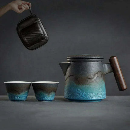 Chic Gradient Travel Tea Set - Perfect for Outdoor Enthusiasts - Très Elite