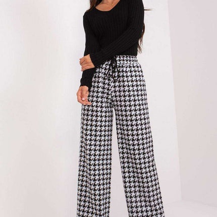 Chic Gray-Black High-Waisted Wide-Leg Pants for Modern Women - Très Elite