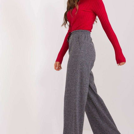 Chic Gray-Black High-Waisted Wide-Leg Pants for Modern Women - Très Elite