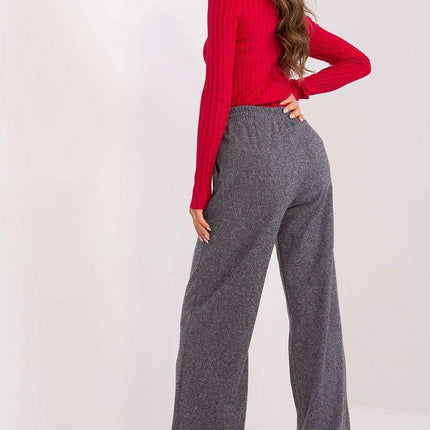 Chic Gray-Black High-Waisted Wide-Leg Pants for Modern Women - Très Elite
