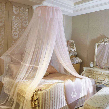 Chic Grey Lace Mosquito Net Canopy - Enchanting Sleep Sanctuary for Insect-Free Dreams..