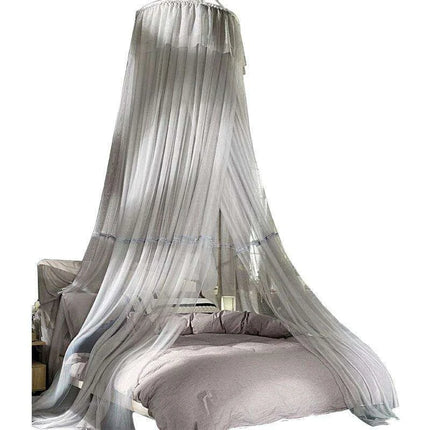 Chic Grey Lace Mosquito Net Canopy - Enchanting Sleep Sanctuary for Insect-Free Dreams - Très Elite