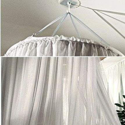 Chic Grey Lace Mosquito Net Canopy - Enchanting Sleep Sanctuary for Insect-Free Dreams - Très Elite