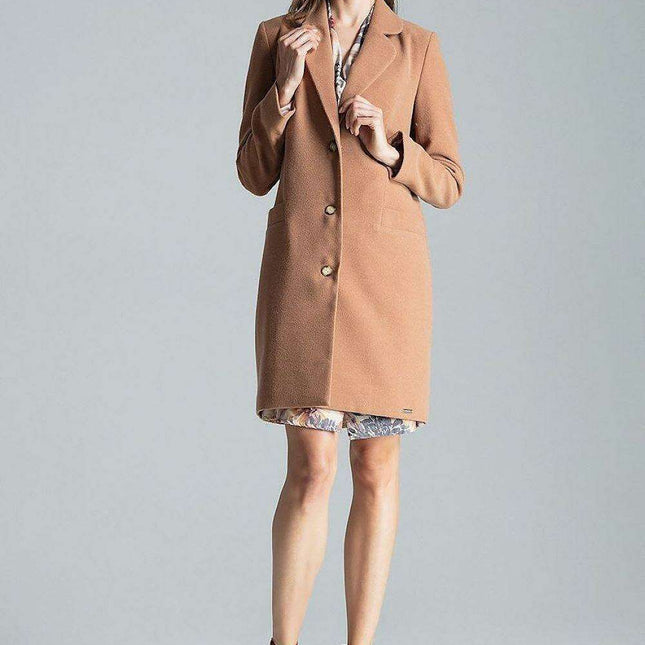 Chic Grey Mid-Length Coat with Elegant Collar and Trendy 3-Button Front Closure