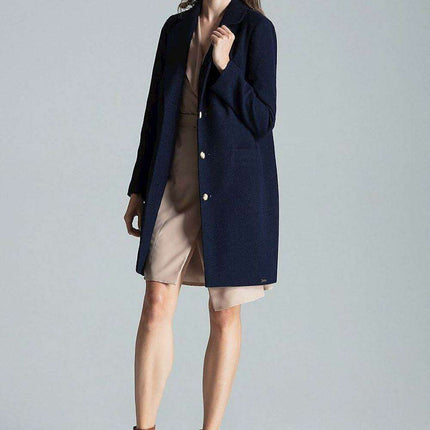 Chic Grey Mid-Length Coat with Elegant Collar and Trendy 3-Button Front Closure - Très Elite