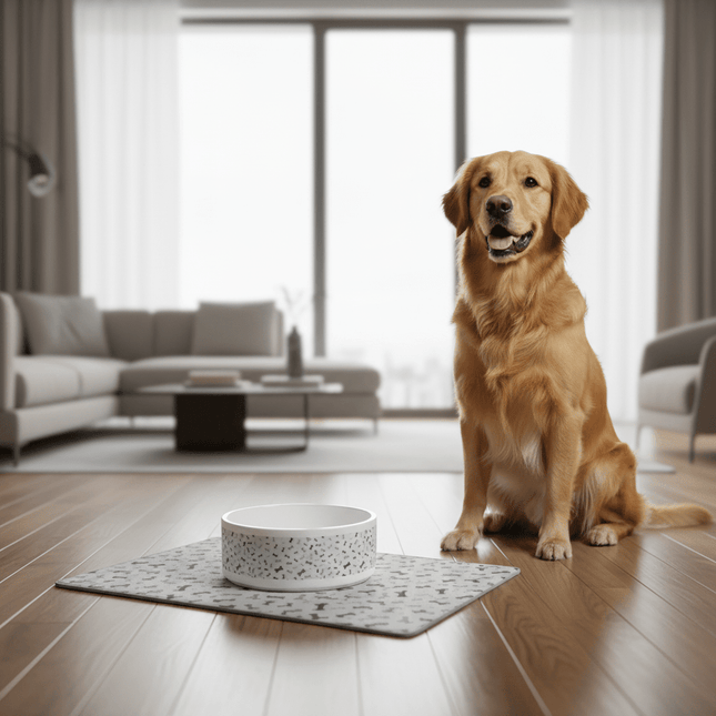 Chic Handcrafted Ceramic Pet Dining Bowl with Artistic Design