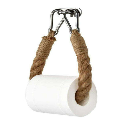 Chic Handcrafted Hemp Rope Toilet Paper Holder - Rustic Farmhouse Aesthetic - Très Elite