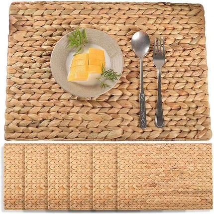 Chic Handcrafted Water Hyacinth Placemats - Stylish Heat-Resistant Table Mats with Timeless Braided Design - Très Elite