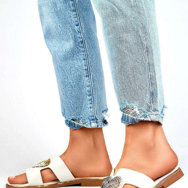 Chic Heart Embellished Sandals