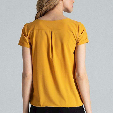 Chic Heart-Shaped Neckline Blouse with Refined Cuffed Sleeves - Très Elite