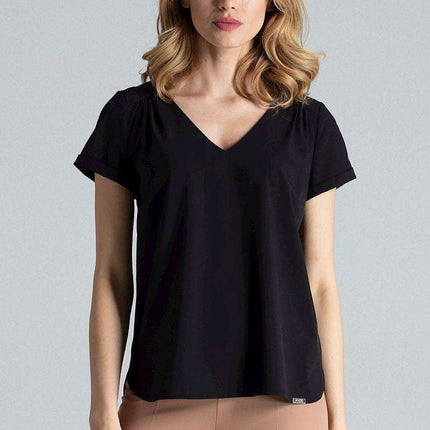 Chic Heart-Shaped Neckline Blouse with Refined Cuffed Sleeves - Très Elite