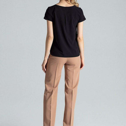 Chic Heart-Shaped Neckline Blouse with Refined Cuffed Sleeves - Très Elite