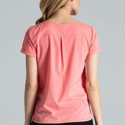 Chic Heart-Shaped Neckline Blouse with Refined Cuffed Sleeves - Très Elite