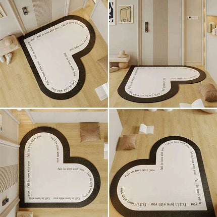 Chic Heart-Shaped Welcome Mat - A Touch of Elegance for Your Home