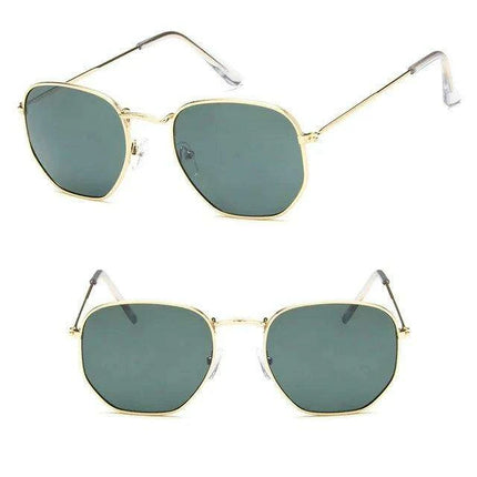 Chic Hexagonal Sunglasses with UV Protection and Timeless Style - Très Elite