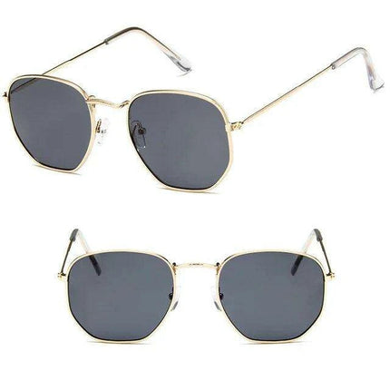 Chic Hexagonal Sunglasses with UV Protection and Timeless Style - Très Elite